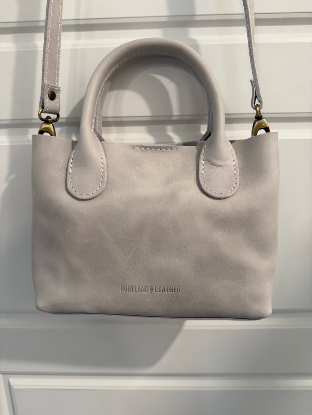 NWOT Portland Leather Goods small raindrop BELUGA! - Picture 2 of 7